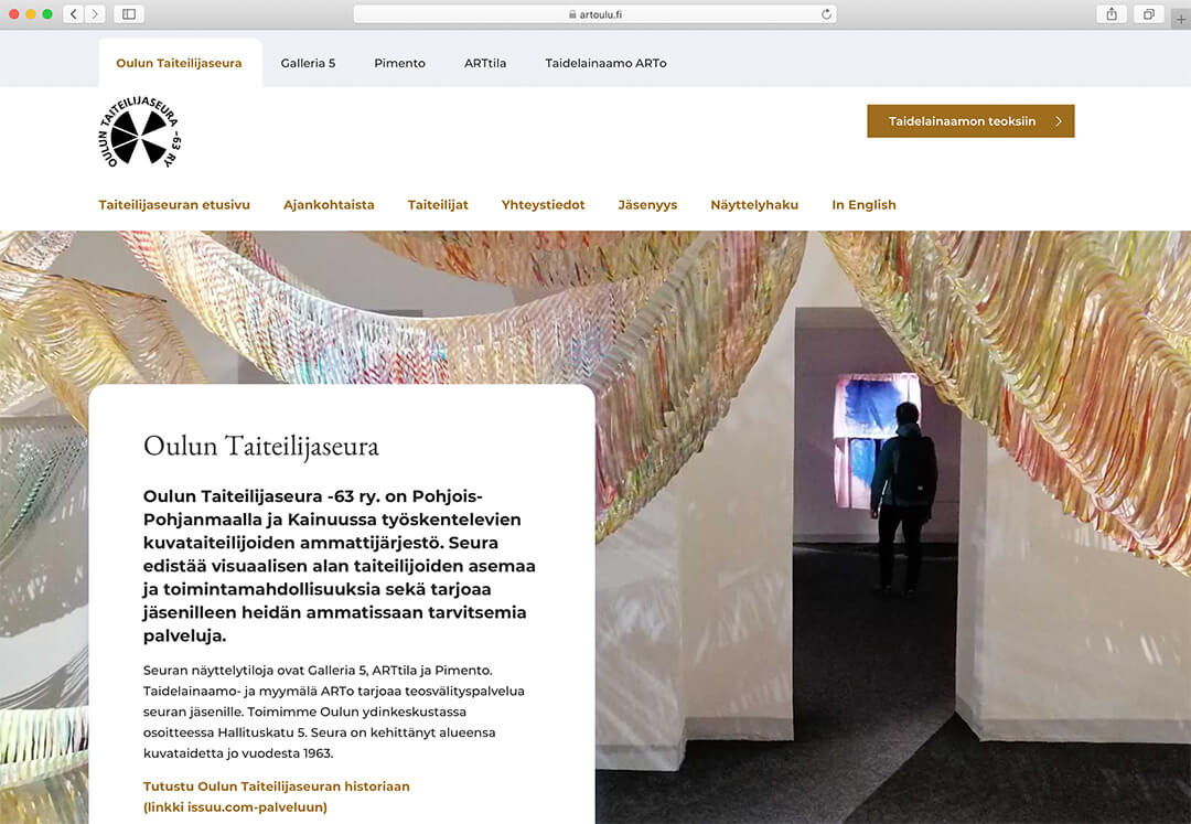 Oulun Taiteilijaseuran www-sivut